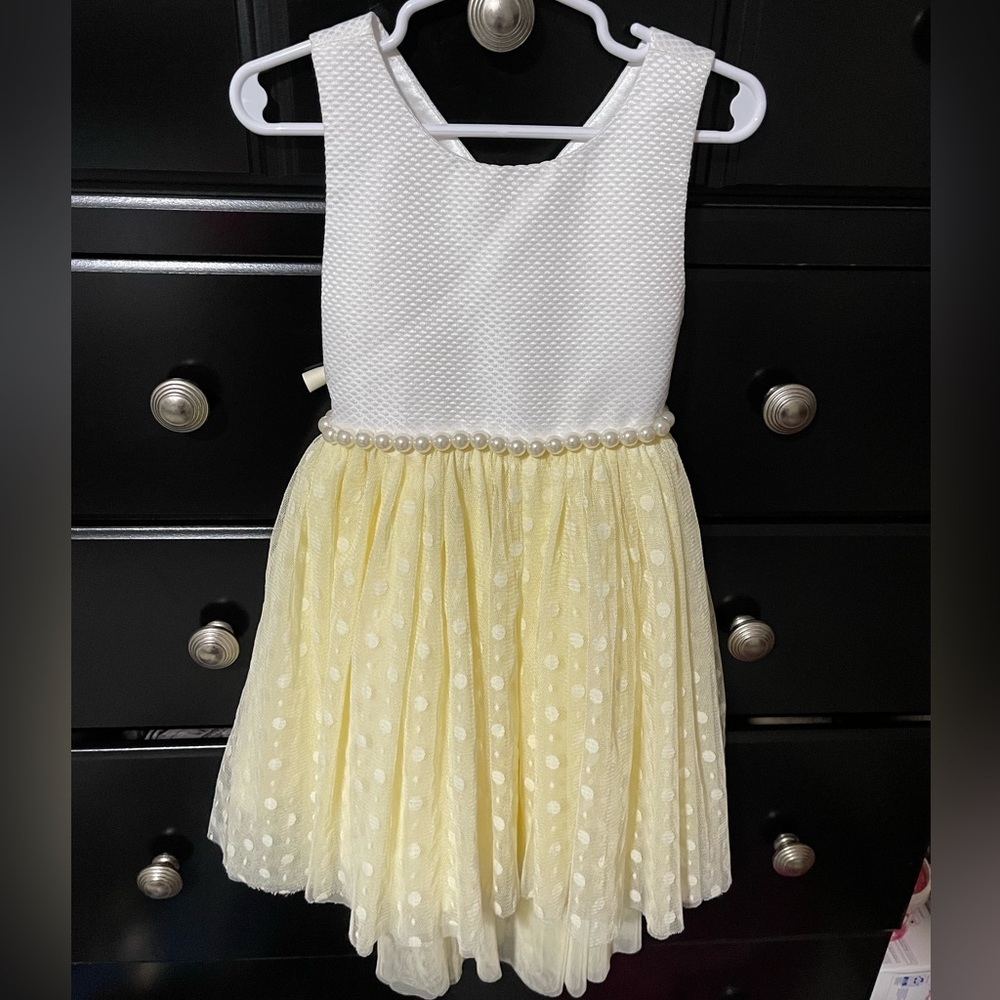 American Princess white and yellow toddler size 5 dress